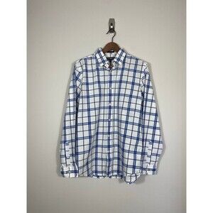 Express Men’s Modern Fit Plaid Button-Down Shirt Size M